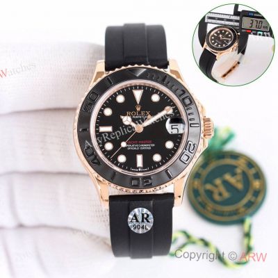 Replica Rolex Yacht Master 37mm Rose Gold Lady Watches Swiss 2824 Movement